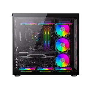 Lovingcool กระจกนิรภัยคอมพิวเตอร์ซายบอร์กปลอกเต็มทาวเวอร์ ATX/M-ATX/ITX RGB Cooling CPU PC ตู้แชสซีสําหรับเล่นเกม PC กรณี