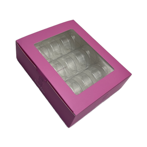 Scatola Quadrata per Biscotti in Cartone Ondulato Rosa Ecologica e Riciclabile, Laminazione Opaca, Goffratura, per Snack, Pasticceria e Torte - Product Image 4