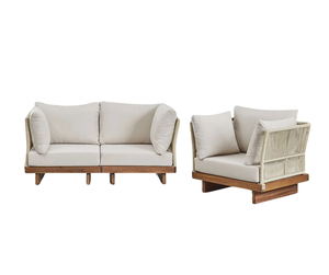 High Quality New Acacia Oil Stain Modern Home Use Minh Phuoc <b>Furniture</b> Modular <b>Outdoor</b> Indoor Livingroom Sofa Set 3 - Product Image 5