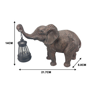 Estatua de Elefante con Linterna para Jardín, Elefante de Resina con Lámpara para Decoración de Patio y Caminos al Aire Libre, Regalo Único para Jardín - Product Image 6