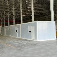Maison préfabriquée moderne, pliable, extensible et démontable, conteneur de 20 pieds, unité d'habitation complémentaire de luxe à 2 chambres, modulaire, pour entrée, centre commercial, école