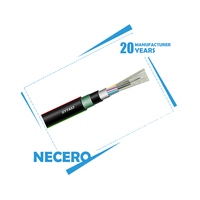 Cable de fibra óptica subacuático blindado de alta resistencia, conducto subterráneo de acero doble GYTA53 2-288 núcleo