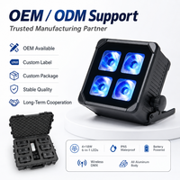Foco LED Profesional IP65 Resistente al Agua con Batería, 4X20W, DMX Inalámbrico, RGBWAUV, Iluminación de Escenario para Alquiler en Eventos y Bodas
