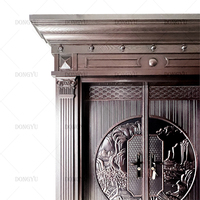 Porte d'entrée en acier au design classique avec sécurité antivol, double charnière, transom et pilier latéral pour maison