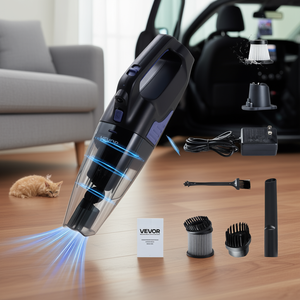 Aspirateur portatif sans fil Vevor, aspirateur à main, filtre HEPA, pour voiture, maison, poils d'animaux, léger, aspiration puissante - Product Image 2