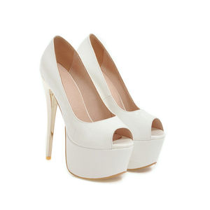 <span class=keywords><strong>Sandalias</strong></span> de tacón alto para mujer, zapatos de tacón fino, con boca de pescado, plataforma impermeable, talla grande, para verano, 2021 - Product Image 4