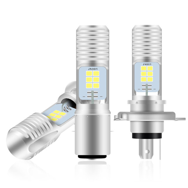 BA20D H4 P15D White Light Motorcycle Motorbike HIGH LOW Beam LED BA20D H4 P15D Motorcycle Headlight Bulb