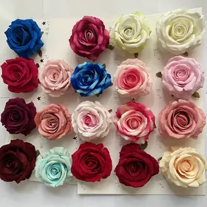 Лидер продаж, одна бархатная Роза, искусственный цветок для свадебного украшения дома, Цветочная головка для стены, декорации