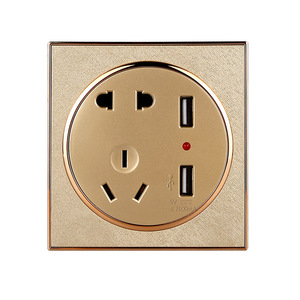 Huachao Smart <b>Socket</b> Panel 90x86mm Five Hole Dual <b>Usb</b> Wall Mount Universal Plug Type Cn Plastic - Product Image 3