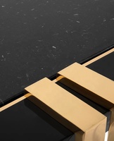 Offre Spéciale luxe lobby or en acier inoxydable en bois petite table console de couleur noire plexiglas couloir table console