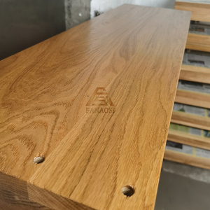 Pedata per scale in legno massello di quercia rossa personalizzata piccola pedata per scale in legno duro con naso quadrato - Product Image 5