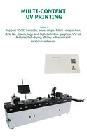 Machine d'impression UV pour étiquettes de vêtements avec codage RFID, impression de codes-barres, Data Matrix et QR Code, inspection et rejet automatique pour étiquettes vierges