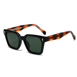Vintage Classic Acetate <b>Square</b> <b>Sunglasses</b> TR90 <b>Frame</b> Polarized UV400 Shades Custom Logo for Men Women Unisex Summer Streetwear - Product Image 1