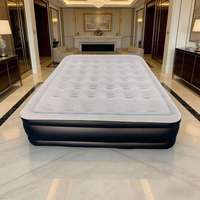 Lit d'air gonflable en PVC anti-fuite, design surélevé, pompe intégrée, pliable, portable, matelas pneumatique pour la maison
