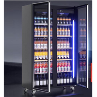 Réfrigérateur de magasin de proximité avec portes vitrées, vitrine pour boissons et bières, refroidisseur vertical, vitrine réfrigérée