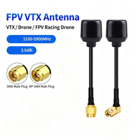 Antenne FPV omnidirectionnelle Lollipop longue portée 5,8 GHz 3,5 dBi RHCP SMA Mâle à faible VSWR pour drone, UAV, émetteur-récepteur vidéo RC