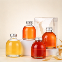 Ensemble de bouteilles en verre transparentes courtes pour vin, whisky, brandy, vodka, liqueur, pour cadeau ou décoration
