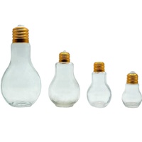 Bouteille à jus en verre transparente en forme d'ampoule, gobelet fantaisie en forme d'ampoule avec couvercle à vis pour jus, bière, smoothie, décoration de fête