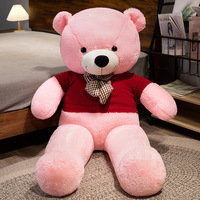 Peluche Ours en Peluche avec Nœud Papillon et Pull, Cadeau de Mariage et d'Anniversaire pour Filles, Grand Ours en Peluche Rembourré en Coton PP