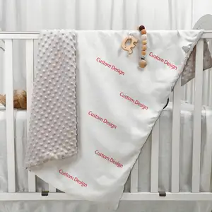 Cute Print Minky Baby Blanket Double-layer Silky Soft Micro Fleece Baby Blanket With Dotted Backing 100x75 Cm