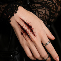Autocollants de tatouage colorés sans eau pour Halloween, transfert à l'eau, maquillage corporel complet pour fête, maison hantée, cosplay, logo réaliste