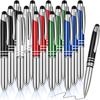 Stylos pour écrans tactiles, tablettes, iPad, iPhone, stylo capacitif multifonction avec lampe torche LED, encre à bille