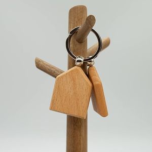 Wooden <b>Key</b> Tag 1.7"x1.3" House Shape Wood Keychain <b>Blanks</b> Wood Engraving <b>Blanks</b> Unfinished <b>Key</b> Chain Tag for DIY Gift Crafts - Product Image 4