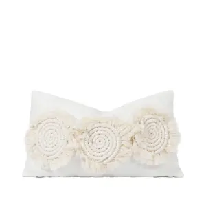 Tiff Home New Product Explosion 30*50cm Removable Cover White Crocheted Moroccan Wabi-Sabi Cushion Cover