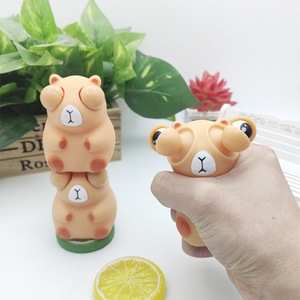 ของเล่นบีบคลายเครียด PVC รูปสัตว์น่ารักสำหรับเด็ก คาปิบาร่า ตาโปน ดีไซน์แปลกใหม่ พร้อมเอฟเฟกต์ตากระเด้งออก เหมาะสำหรับเด็กอายุ 5-7 ปี - Product Image 4