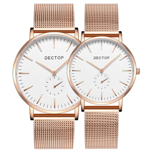 Precio de un par de estilo coreano de la tendencia de los hombres de las mujeres reloj delgada Simple de cuarzo con correa de reloj de pareja - Product Image 1