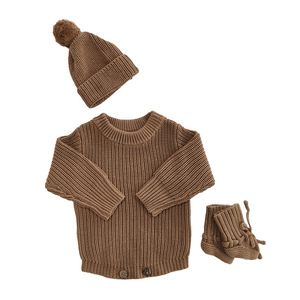 Tutina in Maglia di Cotone Oversize a Maniche Lunghe <span class=keywords><strong>per</strong></span> Neonati, con Ricamo Nome, Fiocco, Berretto e Scarpine - Product Image 4