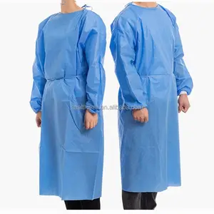 Dùng một lần cách ly GOWN PP SMS PE vải bảo vệ cho bệnh viện/công nghiệp thực phẩm/Sử dụng hàng ngày