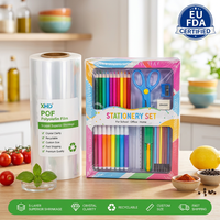 Film rétractable POF biodégradable au meilleur prix, ultra-transparent, souple, flexible, à taux de rétraction élevé, directement de l'usine, pour l'emballage des ciseaux