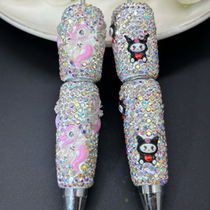 Stylo à bille personnalisé avec strass, <span class=keywords><strong>action</strong></span> rotative, couleur unie, stylo en cristal pour cadeau, bureau, école, promotion - Product Image 4