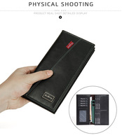 Baellerry dompet genggam pria, kclutch dompet lipat ganda Multi kartu dengan penutupan terbuka harga grosir poliester modis