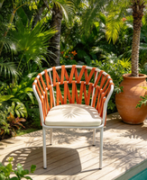 Chaise de jardin style cottage, en corde épaisse, pour assise temporaire, fauteuil de balcon, chaise de salle à manger d'extérieur en corde