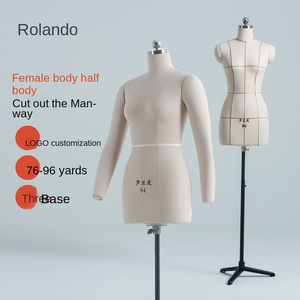 Maniquí de medio cuerpo con soporte de exhibición de diseñador de vestuario, modelo de parte superior del cuerpo <span class=keywords><strong>para</strong></span> diseño de costura y ajuste de mujeres - Product Image 3