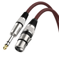 Kabel Mikrofon 6.35mm ke XLR Male, Kabel Audio 6.5mm Male XLR ke 6.35mm TRS untuk Konsol Mixing