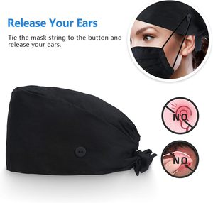 Tappi da lavoro regolabili con bottone e fascia per la felpa, elastici fascianti per fasciare i cappelli Unisex medicali - Product Image 3