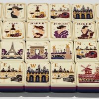 Mahjong américain haut de gamme style parisien pour la vente en gros, 160 tuiles en acrylique avec emballage personnalisé et accessoires assortis