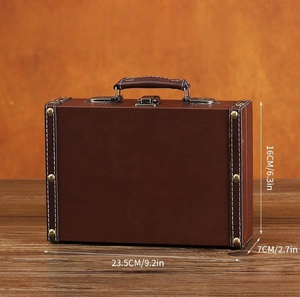 Valise en cuir vintage de style européen avec boîte de rangement en <span class=keywords><strong>bois</strong></span> pour vitrine ou boîte d'accessoires de tir emballage de bijoux - Product Image 6