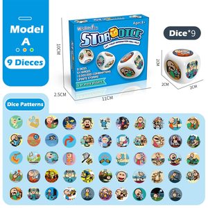 Set di Dadi Colorati Ecologici in Plastica per Raccontare Storie, 9 Cubi 54 <span class=keywords><strong>Immagini</strong></span>, Uso Multiuso per Educazione Precoce, Espressione Linguistica e Divertimento - Product Image 4
