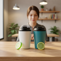 Tasses à café portables en acier inoxydable personnalisées de 12 oz et 16 oz, vente en gros, tasses de voyage thermiques anti-fuite pour le bureau