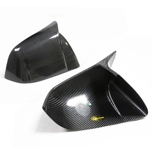 Coque de rétroviseur en carbone sec noir style Bullhorn pour Tesla MODEL 3YSX, boîtier de rétroviseur de recul, réflecteur - Product Image 3