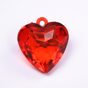 Colgante acrílico en forma de corazón de 4Cm, joyería de cristal de imitación, juguete para niños, regalo, accesorio decorativo colorido para manualidades con cuentas - Product Image 2