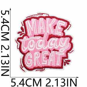 New Iron on Embroidery <b>pink</b> Series Positive Phase Letter Good Job Stay Positive Patch for Clothes Hat Decoration Gift - Product Image 3