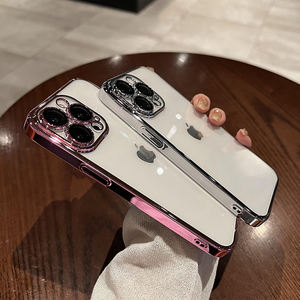 Funda de silicona para teléfono móvil <span class=keywords><strong>iPhone</strong></span>, carcasa transparente cuadrada chapada para <span class=keywords><strong>iPhone</strong></span> 14 13 11 12 Pro Max Mini XR X XS Max 14 8 7 Plus <span class=keywords><strong>SE</strong></span> <span class=keywords><strong>2020</strong></span> - Product Image 3