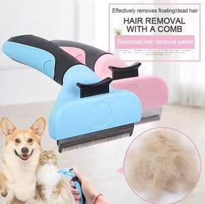 Brosse de toilettage pour animaux de compagnie, râteau pour sous-panneaux de chien et chat, peigne en acier inoxydable pour la perte de poils - Product Image 1