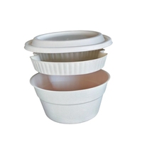 Meilleures ventes : Ensemble de bols ronds compostables écologiques avec couvercle, capacité 1500 ml, pour soupes, nouilles ramen, desserts et salades
