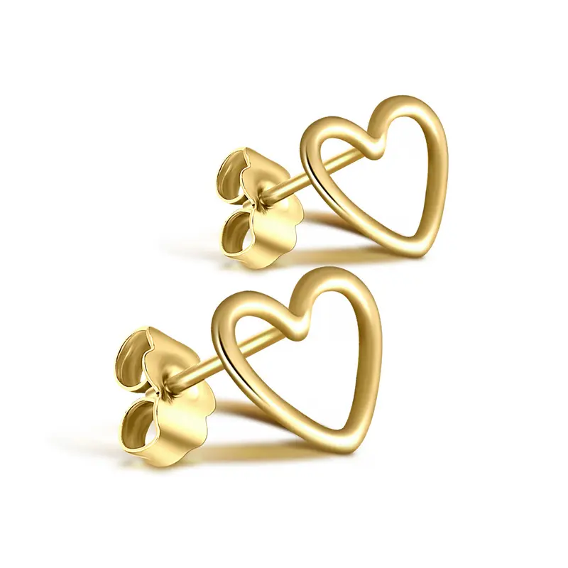 925 Sterling Zilver Hollow Loving Heart Stud Oorbellen Eenvoudige Geometrische Zilveren Sieraden